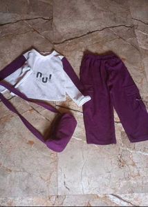 Cute Purple &amp; White Outfit with Bag