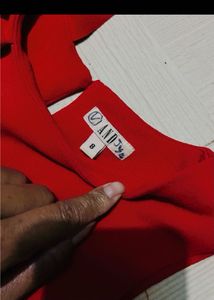 Elegant Red Peplum Gown