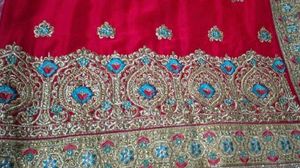 Beautiful Red Embroidered Saree