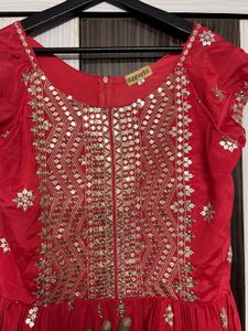 Stunning Red Embellished Ethnic palazzo