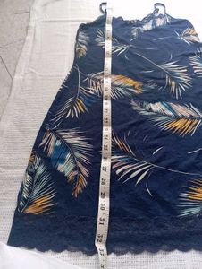 Navy Blue Feather Print Nightdress
