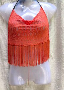 I. Stunning Lace Crop Top with Tassels