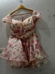 Chic Floral Puff Sleeve Mini Dress