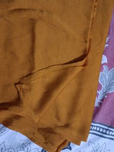 New Mustard Solid Saree