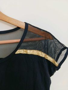 Black AMG T-Shirt with Gold Accents