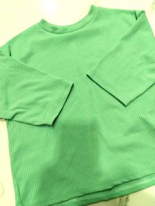 Trendy Ribbed Mint Green Top