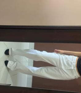 Bershka Ripped White Wide Leg Jeans