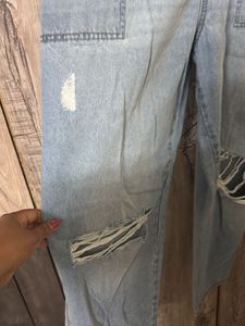 Distressed Denim Overalls