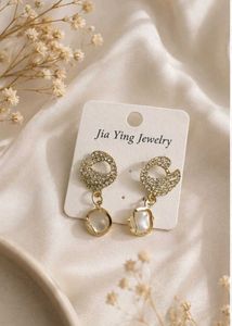 Elegant Drop Earrings with Pearls