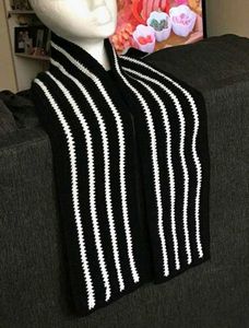 Striped Black & White Scarf