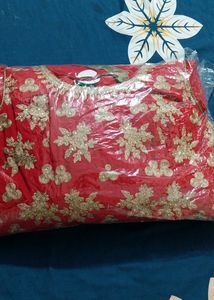 Bright Red Color Gown with Legging and Duppata