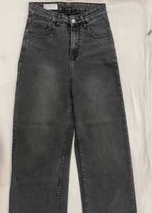 Charcoal Wide Leg Jeans