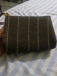 Stylish Brown Handbag with Gold Chain