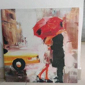 Romantic Couple in the Rain Painting