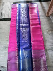 Vibrant Pink Brocade Saree
