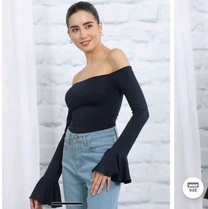 Elegant Off-Shoulder Navy Blue Dress