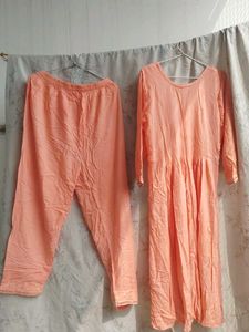 Peach Ethnic Kurta Set