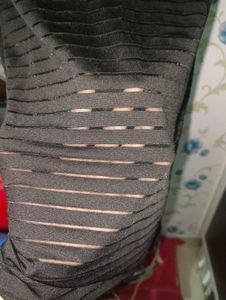 Black Striped Long Sleeve Dress