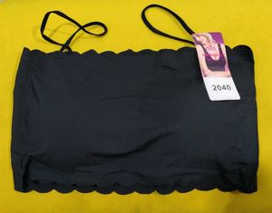 179 -- Black Scalloped Bandeau Bra