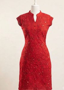 Stunning Red Embroidered Kurta
