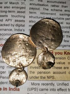 Hammered Gold Tone Drop Earrings