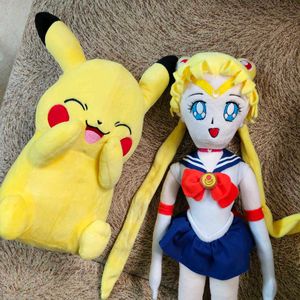 Sailor Moon and Pikachu Plush Doll