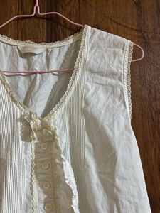 White cottage core shirt