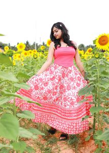 Floral Print Maxi Skirt with corset top