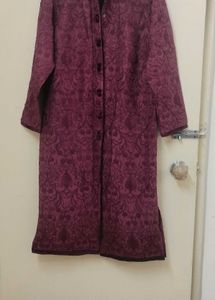 Maroon Embroidered Sherwani Style Kurta