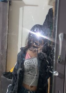 Grey One Shoulder Hello Kitty Top