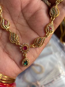 Exquisite Gold-Plated Necklace with Gems