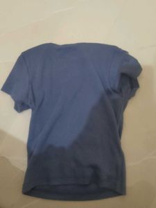 Blue Cut-out Crop Top
