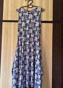 AND Blue & White Abstract Print Dress