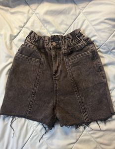 Grey Denim Shorts