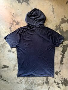 Men's Navy Blue V-Neck Hoodie T-Shirt