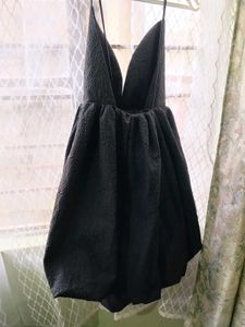 Elegant Black Textured Mini Dress