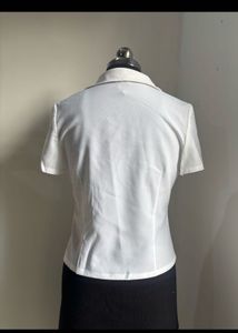 Classic White Short Sleeve Button-Up Shirt