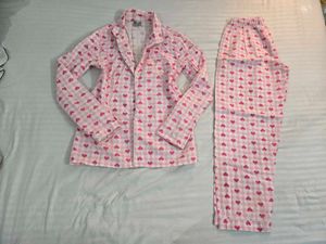 Cute Pink Heart Pajama Set 12 to 14yrs