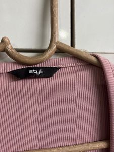 Pink Tie-Front Top