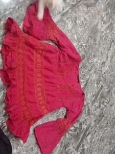 Boho Cotton Kurta with Lace Details