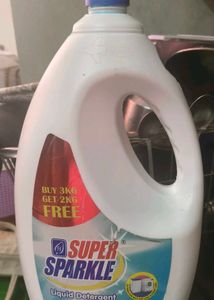 Super Sparkle Liquid Detergent empty bottle