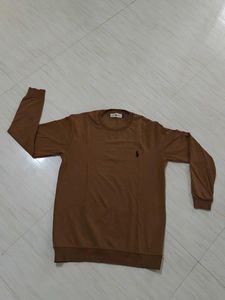 Classic Brown Long-Sleeve Crewneck T-shirt