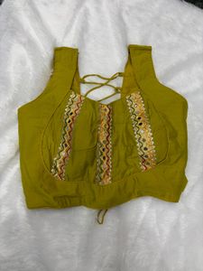 Embroidered Mustard Blouse