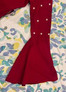 Elegant Red Pearl Embellished top