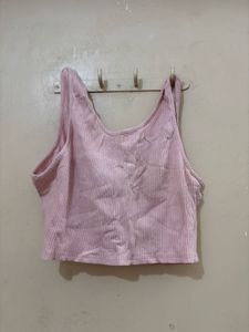 Pink Ribbed Tank Top