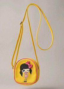 Cute Yellow Cartoon Girl Crossbody Bag