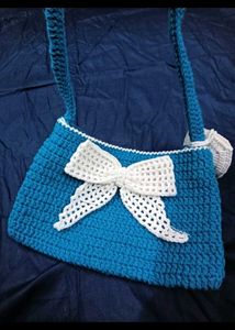 Handmade Crochet Bow Shoulder Bag
