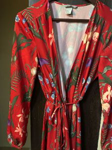 Vibrant Floral Wrap Dress