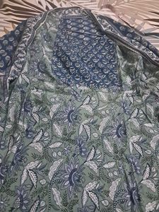 pure Cotton  a line kurta  n trouser  dupatta