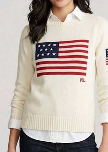 NEW WOMENS Polo Ralph Lauren American Flag Sweater